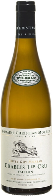 Домен Кристиан Моро Шабли Премье Крю Вайон Кюве Ги Моро 2018 (Domaine Christian Moreau Chablis 1er Cru Vaillon Cuvee Guy Moreau 2018)