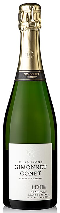 Жимонне Гоне Л'Экстра Блан де Блан Гран Крю Зеро Дозаж 2021 (Gimonnet Gonet L'Extra Blanc de Blancs Grand Cru Zero Dosage 2021)
